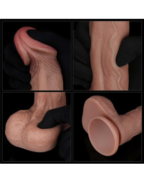 9'' Dual Layered Silicone Cock
