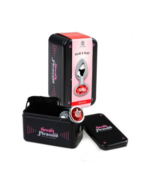 RED JEWELLED METAL BUTT PLUG