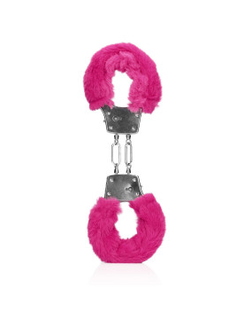 Furry Metal Hand Cuffs - Pink