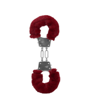 Furry Metal Hand Cuffs - Red